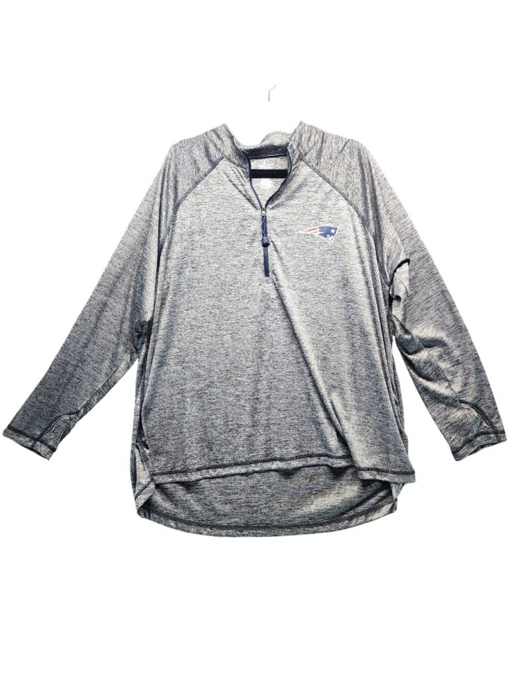 Majestic Patriots Shirt Mens 3X Cool Base Gray Pullover 1/4 Zip 3X Polyester